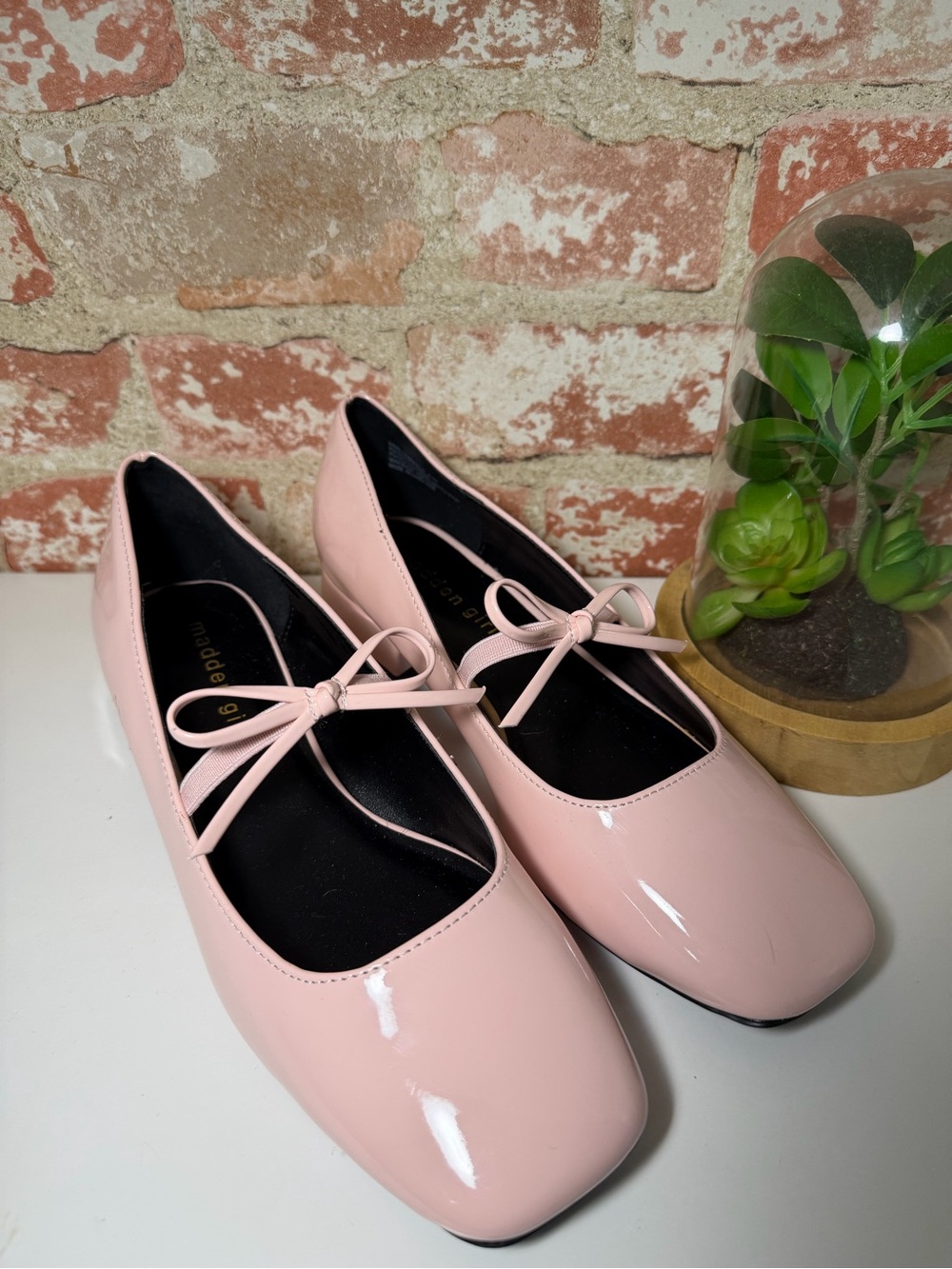 Madden Girl Egret Pink Patent Mary Jane’s with Bow